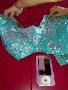 Teal Sequin Saree