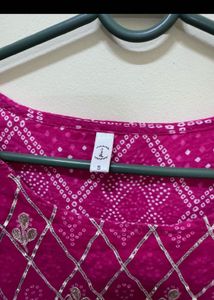 Pink cotton Printed Kurta Set
