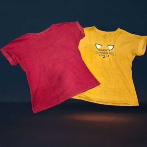 Exclusive Cat T-Shirt Combo: Red &amp; Yellow Graphic