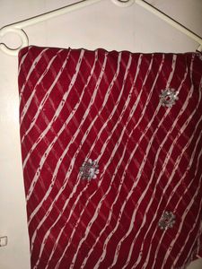 Leheriya Maroon Saree