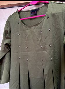 Elegant Mahendi Green Dress