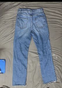 Ripped Straight Leg Jeans