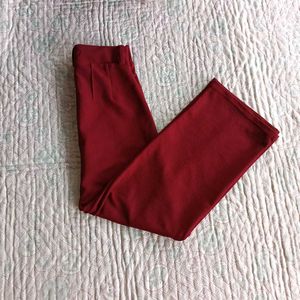 Maroon Wide Leg Trousers