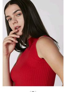 Korean Ribbed Sleeveless Turtleneck Top