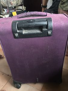 American tourist traveling bag