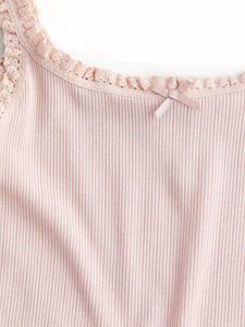 H&amp;M Lace Trimmed Crop Top/ SIZE-M