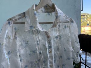 Floral Print Sheer Top