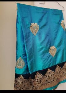 Party Wear Saree With Blouse And Pico Fall