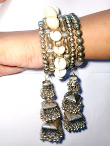 Cowrie Shell Bracelet &amp; Jhumka