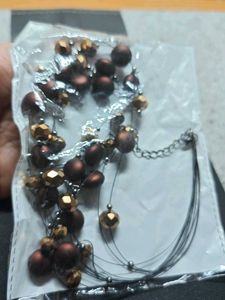 Beaded Layered Necklace And earrings