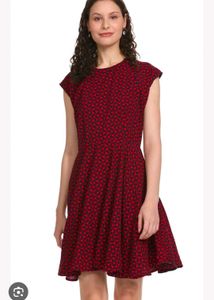 Red & Black Fit & Flare Dress