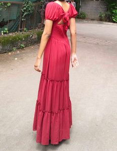 Red Ruffle Maxi Dress