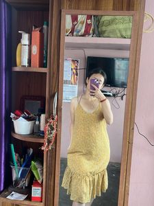 Yellow Floral Ruffle Sundress