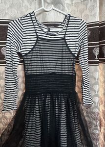 Striped Layered Mini Dress