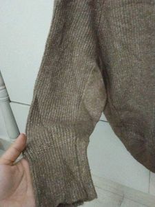 Oversized Brown Knit Cardigan