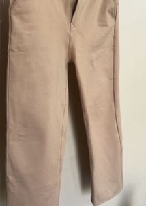 Nude color straight trouser
