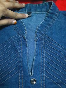 Denim Long Kurta 💙