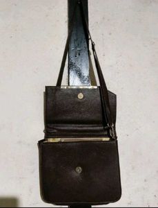 Brown Bow Accent Crossbody Bag