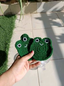 Crochet Handmade Frog Coasters🩷
