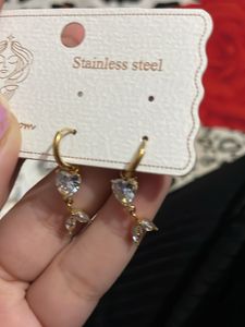 Gold Drop Huggie Earrings