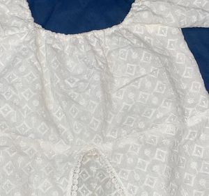 White Puff Sleeve Top