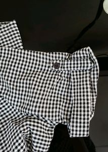 Black and White Checkered Button-Up Shirt