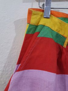 Benetton Striped Midi Skirt