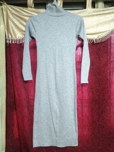 Gray Turtleneck Bodycon Dress