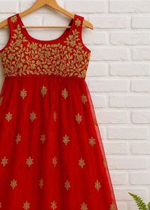 Red &amp; Gold Embroidered Dress