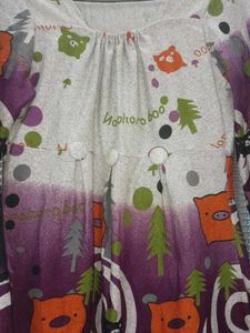 Short Dress With Full Sleeves 3 Buttons At Front