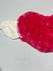 Pink Fuzzy Heart Eye Mask