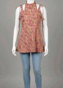 Paisley Print Sleeveless Mini Dress