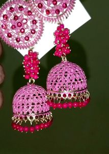 Pink Jhumka Earrings . Totally New But I Lost Tag.
