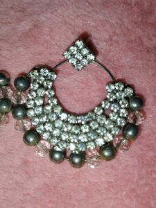 White Stone Earrings