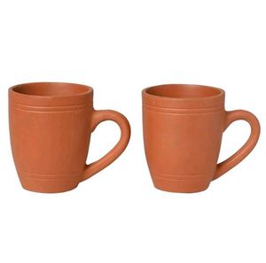 Rustic Clay Mugs (Set of 2)