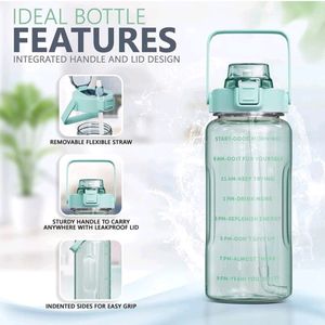 🔥2 L Motivational Water Bottle With Sipper