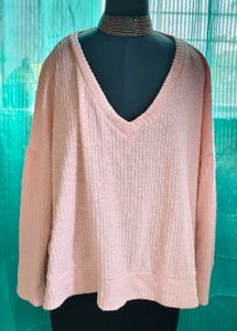 🎁Buy 2 Get 1 Free🎁Peach V-Neck Pullover Top