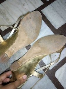 Golden Girlish Heels