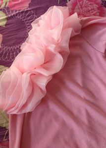 One Shoulder Pink Top
