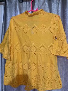 Yellow Embroidered Blouse