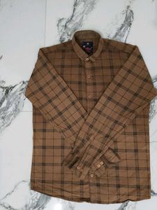 Men's Brown Checked Casual Shirt
