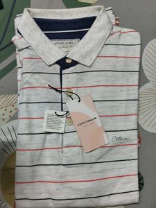 Octave Jeans Striped Polo Shirt