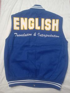 Blue Varsity Sleeveless Jacket