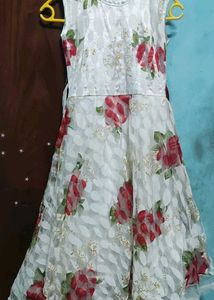 Netted White Frock