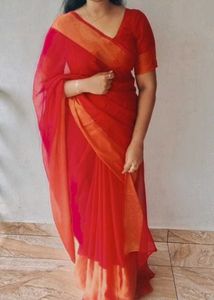 Saree With Stitched Blouse New