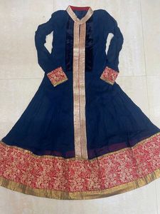 Blue Anarkali Kurta With Dupatta