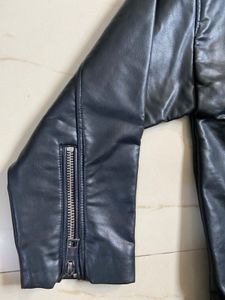 Zara Black Faux Leather Jacket Oversize Hip Length