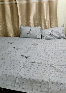 New Grey Bedsheet With Free One Pair 🧦😉