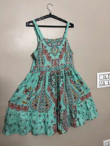 Teal Paisley Print Sundress