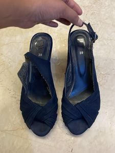 Size 39 Dark Blue Heels-3 inch